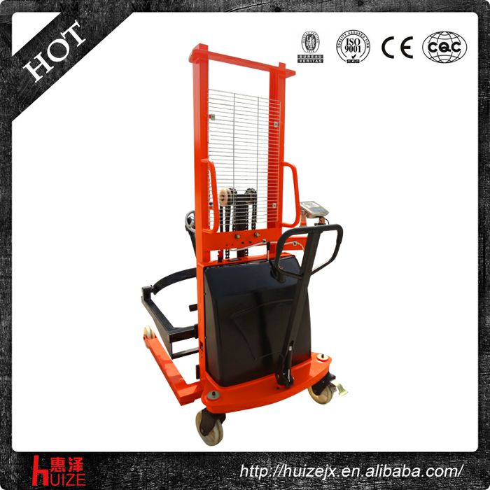 半電動稱重油桶車（夾鐵桶，手搖翻轉(zhuǎn)倒料）